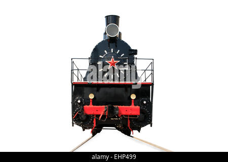 Old locomotive isolated on a white Stock Photo