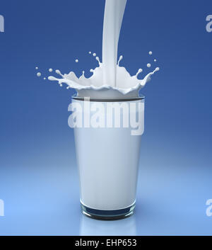 Pouring milk in glass Stock Photo