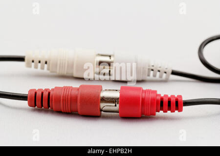 audio RCA cable on a white background Stock Photo