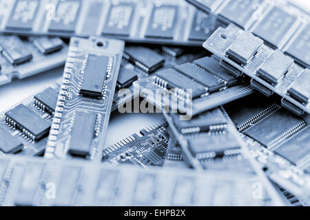 Many different computer memory modules Stock Photo