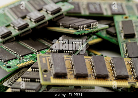 Many different computer memory modules Stock Photo