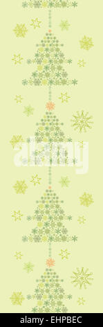 Seamless border Christmas trees hand drawn watercolor. Decorative green ...