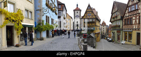 panorama view to city Rothenburg in germany