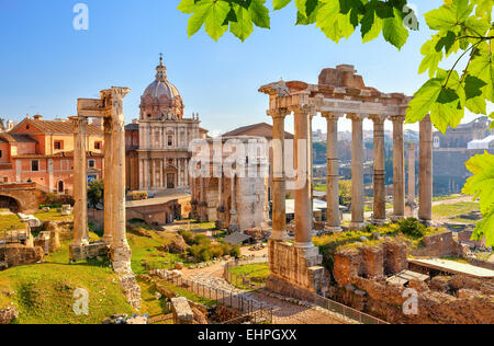 Roman ruins in Rome, Forum Stock Photo