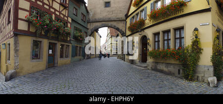 panorama view to city Rothenburg in germany Stock Photo