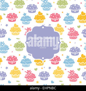 Colorful cupcake party seamless pattern background Stock Photo