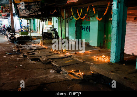 Diwali celebrations on the streets of Udaipur. Stock Photo