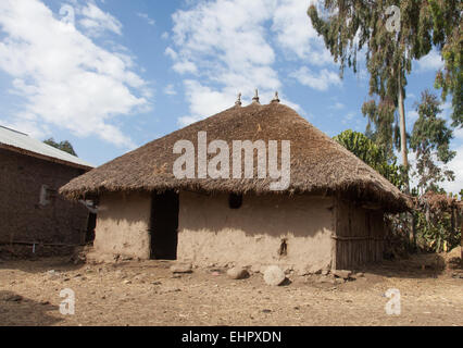 Ethiopia,Addis Ababa,December 15,2013.Traditional Ethiopian clay dwelling -tikul,near Lake Langano,Ethiopia,December 15,2013. Stock Photo