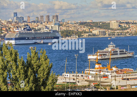 Ships on The Bosphorus Istanbul Turkey Stock Photo