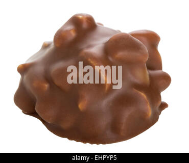 One chocolate candy isolated over white background Stock Photo