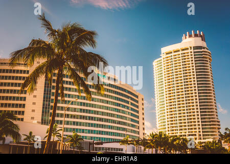 Fontainebleau hotel in Miami Beach, Florida resort sign logo Stock