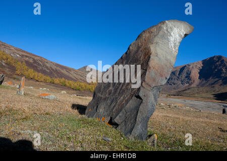 The ancient drawings on rocks Stock Photo