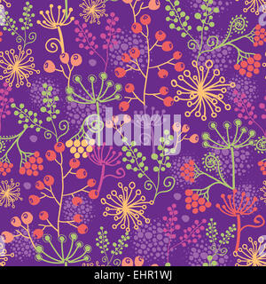 Colorful garden plants seamless pattern background Stock Photo