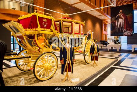 The restored Glass Coach at the Louwman Museum in The Hague, The Netherlands, 16 march 2015. The Glass coach is the oldest coach of the Dutch royal house bought by King Willem I. Photo: Patrick van Katwijk/ POINT DE VUE OUT Stock Photo