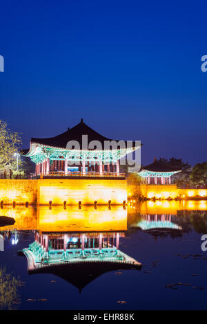 Asia, Republic of Korea, South Korea, Gyeongsangbuk-do, Gyeongju, Imhaejeon site Anapji pond, Unesco site Stock Photo