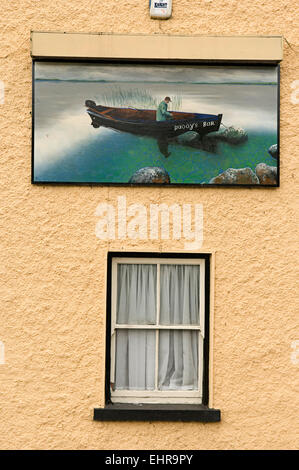 Gable of Pub. Portuma on Lough Derg,  County Galway, Ireland Stock Photo