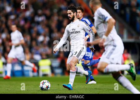 Madrid, Spain. © D. 10th Mar, 2015. Isco (Real) Football/Soccer : UEFA Champions League Round of 16 2nd leg match between Real Madrid 3-4 Schalke 04 at the Santiago Bernabeu Stadium in Madrid, Spain. © D .Nakashima/AFLO/Alamy Live News Stock Photo