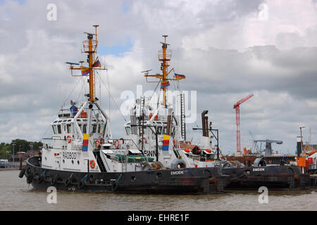 Tugs in the outer harbor Stock Photo