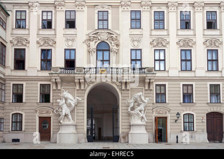 Michaelertor, Hofburg Palace with Hercules statues, Vienna Stock Photo