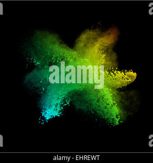 Colored powder isolated on black background Stock Photo