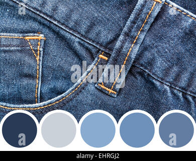 Color Palette Of Blue Denim Jeans Stock Photo - Alamy