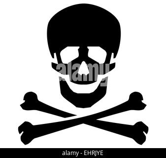 Jolly Roger vector logo design template. human skull or radiation icon. Stock Photo
