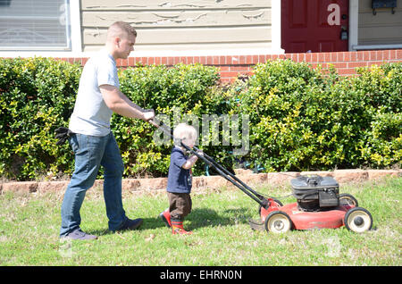 Daddy can I help? Stock Photo