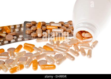 vitamins and supplement isolated on white Stock Photo