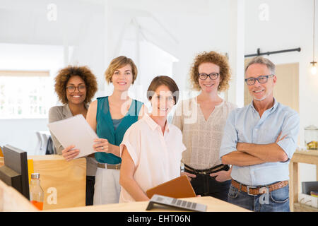 Portrait of smiling office workers Stock Photo