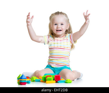 kid playing with toys Stock Photo