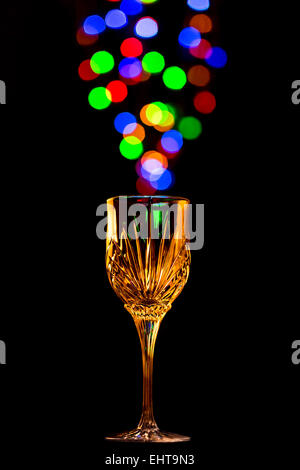 Light bubbles coming out of a wine glass Stock Photo