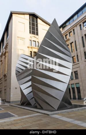 Paternoster Vents or Angel's Wings outdoor steel sculpture by Thomas Heatherwick at Paternoster Square in London England United Kingdom UK Stock Photo