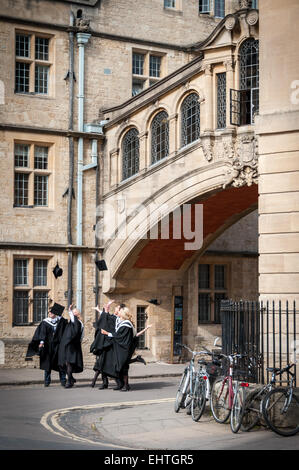 Oxford University students celebrate the end of academic year, Oxford, England Stock Photo