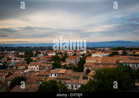 View of Carcassonne from the fortress - Languedoc, France Stock Photo