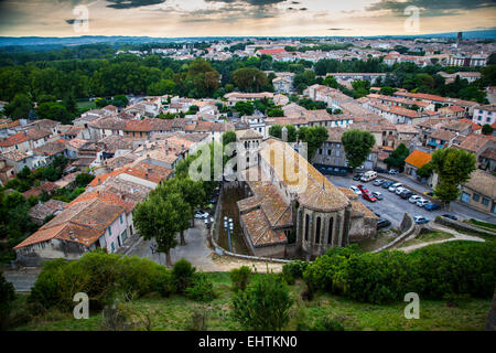 View of Carcassonne from the fortress - Languedoc, France Stock Photo