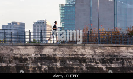 jogging in the city Stock Photo