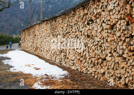 FIREWOOD IN HAUTE-SAVOIE (74), RHONE-ALPES, FRANCE Stock Photo