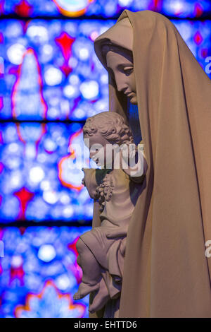 RELIGIOUS STAINED GLASS, FRANCOIS DECORCHEMONT, FRANCE Stock Photo