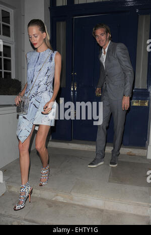 Poppy Delevingne and her husband James Cook spotted leaving their home in Belgravia, London Featuring: Poppy Delevingne,James Cook Where: London, United Kingdom When: 12 Sep 2014 Stock Photo