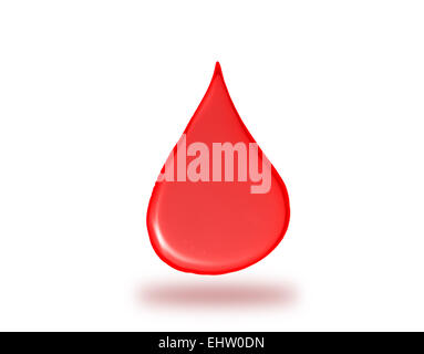 Red drop falling down, symbol of healthcare Stock Photo - Alamy