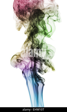 color abstract smoke isolated on white background Stock Photo
