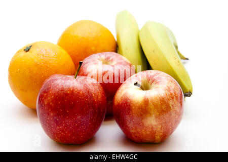 Red apples with oranges Stock Photo