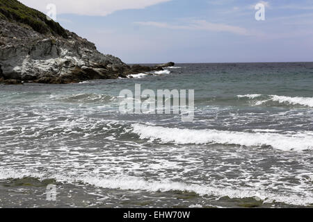 Gravel beach at Cap Corse, Corsica, France Stock Photo