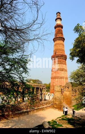 Minaret Qutb Minar in Delhi, India Stock Photo