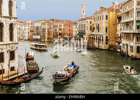 Busy Time On The Grand Canal Venice Italy Stock Photo