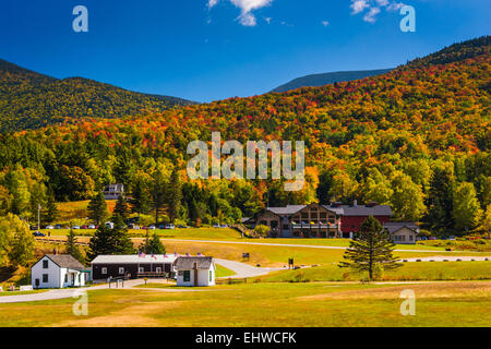 Autumn view of the base of the Mount Washington Auto Road, near Gorham, New Hampshire. Stock Photo