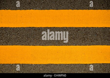 Traffic Image Of Double Yellow Lines On A Road Stock Photo