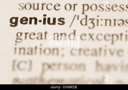 GENIUS word closeup in dictionary Stock Photo - Alamy