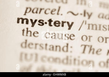 Definition of word mystery  in dictionary Stock Photo
