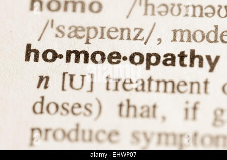 Definition of word homeopathy  in dictionary Stock Photo